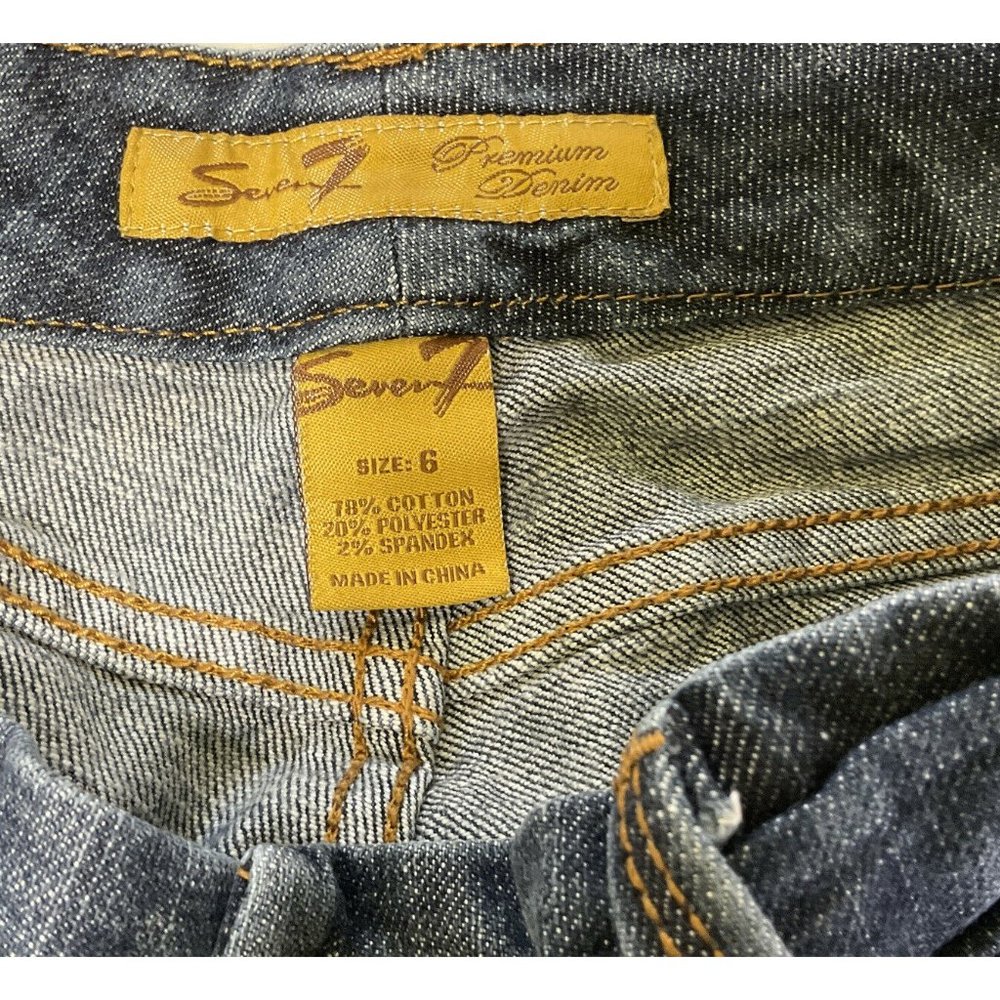 Seven 7 Premium Denim Brand Womans Bootcut Embroidered Blue Jeans Size 6 - Picture 6 of 10